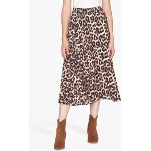 Sisters Point MALOU-SK7 Leopard Print Pleated Midi Skirt, Leo - Leo - Female - Size: S