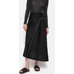 Jigsaw Linen Bias Cut Midi Skirt, Black - Black - Female - Size: 8