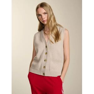 Baukjen Anita Sleeveless Wool Cardigan, Oatmeal - Oatmeal - Female - Size: 16