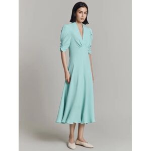 Ghost Madi Puff Sleeve Midi Dress - Light Blue - Female - Size: XS