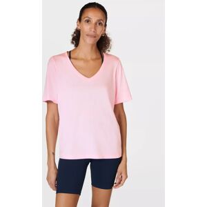 Sweaty Betty Essential Organic Cotton Blend V-Neck T-Shirt - Nerine Pink - Female - Size: S