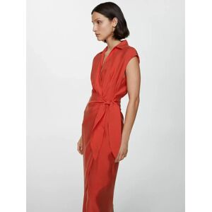 Mango Anna Wrap Midi Dress - Red - Female - Size: 6