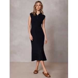 Mint Velvet Sheer Detail Midi Dress, Blue Navy - Blue Navy - Female - Size: XS