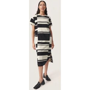 Soaked In Luxury Eva Short Sleeve Crew Neck Midi Dress, Black/Sandshell - Black/Sandshell - Female - Size: L