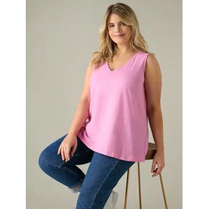 Live Unlimited Curve Cotton Slub V-Neck Vest - Pink - Female - Size: 22