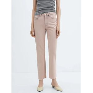 Mango Blanca Straight Cropped Jeans - Pastel Pink - Female - Size: 10