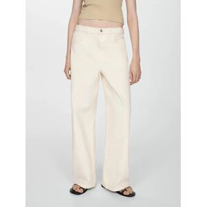 Mango Danielle Wide Leg Jeans, Light Beige - Light Beige - Female - Size: 6