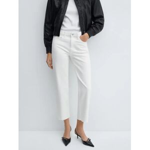 Mango Blanca Straight Cropped Jeans - White - Female - Size: 24