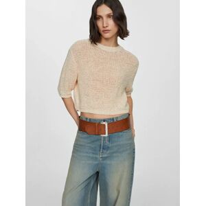 Mango Vietnam Open Knit Jumper, Beige - Beige - Female - Size: XS