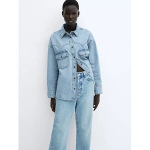 Mango Westie Denim Shirt, Blue - Blue - Female - Size: 6