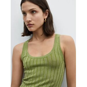 Mango Klan Lurex Ribbed Tank Top, Green - Green - Female - Size: 4XL