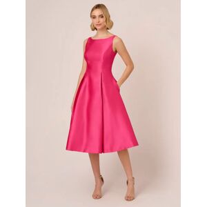 Adrianna Papell Sleeveless Midi Cocktail Dress, Electric Pink - Electric Pink - Female - Size: 22