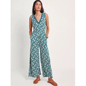 Monsoon Rosana Tile Print Jersey Jumpsuit, Teal - Teal - Female - Size: XXL