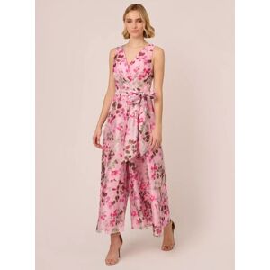 Adrianna Papell Floral Sleeveless Jumpsuit, Pink/Multi - Pink/Multi - Female - Size: 14