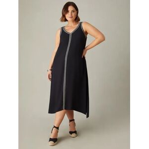 Live Unlimited Curve Petite Knit Trim Hanky Hem Dress, Black - Black - Female - Size: 12