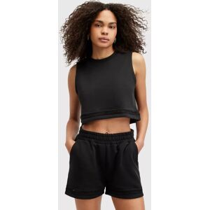 AllSaints Ewelina Lila Crochet Insert Cropped Top - Black - Female - Size: XS