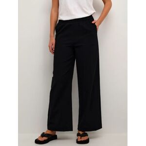 KAFFE Pauline Wide Leg Elastic Waist Trousers - Deep Black - Female - Size: 14