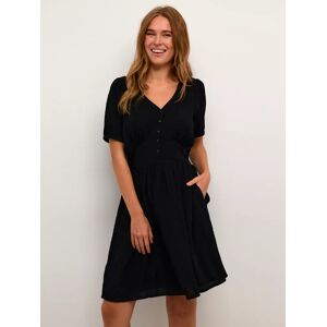 KAFFE Ronna Short Sleeve V-Neck Dress - Black Deep - Female - Size: 12