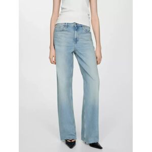 Mango Denis Mid Rise Straight Jeans, Open Blue - Open Blue - Female - Size: 12