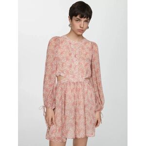 Mango Simona Side Cutout Paisley Print Mini Dress, Light Pastel Pink - Light Pastel Pink - Female - Size: 6