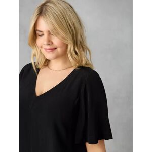 Live Unlimited Curve V-Neck T-shirt Maxi Dress - Black - Female - Size: 12
