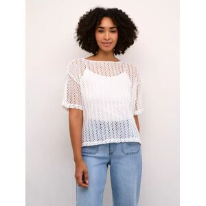 KAFFE Lykke Crochet T-Shirt, Chalk - Chalk - Female - Size: XS