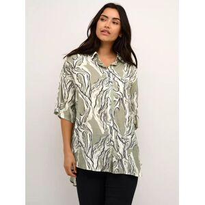 KAFFE Elino Casual Fit Half Sleeve Shirt, Vetiver Marble - Vetiver Marble - Female - Size: 10