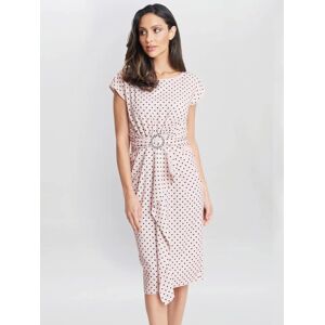 Gina Bacconi Spot Print Crepe Dress, Nude/Black - Nude/Black - Female - Size: 22