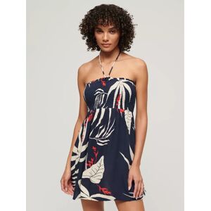 Superdry Bandeau Halterneck Mini Beach Dress - Navy/Multu - Female - Size: 10