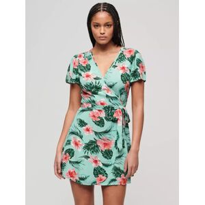 Superdry Floral Print Mini Wrap Dress, Luna Rose Mint - Luna Rose Mint - Female - Size: 10