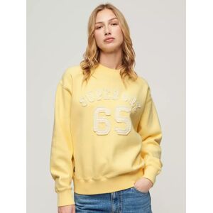 Superdry Applique Athletic Loose Sweatshirt - Pale Yellow - Female - Size: 6