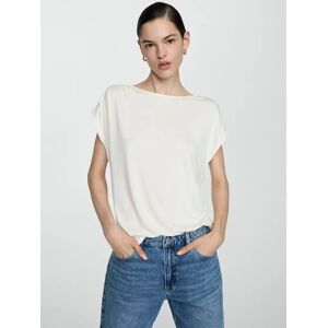 Mango Malbi Oversized Short Sleeve T-Shirt - Cream - Female - Size: M