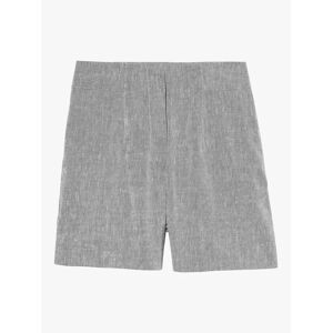 SISLEY Linen Blend High Waist Shorts, Grey - Grey - Female - Size: 12