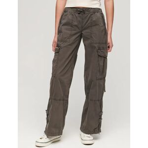 Superdry Vintage Low Rise Elastic Cargo Trousers, Dark Grey - Dark Grey - Female - Size: 32