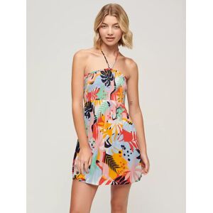 Superdry Bandeau Halterneck Mini Beach Dress - Peach/Multi - Female - Size: 8