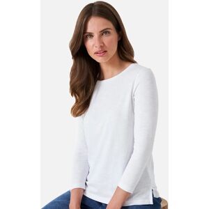 Women's Crew Clothing Womens Long Sleeve Perfect Cotton Slub T Shirt - White - Size: 16