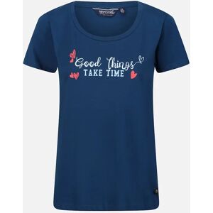 Women's Regatta Womens/Ladies Filandra VII Good Things Take Time Heart T-Shirt - Blue Opal - Size: 8