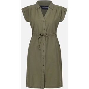 Women's Regatta Womens/Ladies Rura Lightweight Button Detail Shirt Dress - Four Leaf Clover Linen - Size: 20