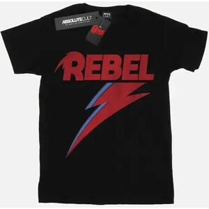 Women's David Bowie Womens/Ladies Distressed Rebel Cotton Boyfriend T-Shirt - Black - Size: 22/20