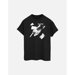 Women's David Bowie Womens/Ladies Cross Smoke Boyfriend Fit Cotton Boyfriend T-Shirt - Black - Size: 22/20