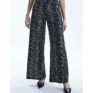 James Lakeland Women's Python Print Trousers Black-Beige - Size: 8/32in