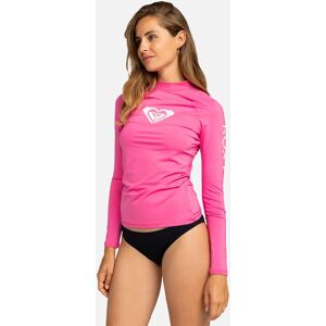 Women's Roxy Womens Whole Hearted Long Sleeve UPF 50 Rash Vest - Shocking Pink - Size: 18