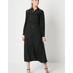 Women's Principles Womens/Ladies Lace Detail Button-Down Midi Dress - Black - Size: 14