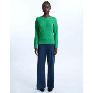 James Lakeland Women's Cable Knit Jumper Green - Size: 14