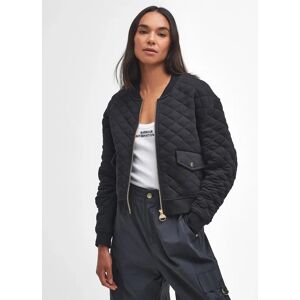 Women's Barbour International Alicia Womens Quilted Bomber Jacket - Black - Size: 14