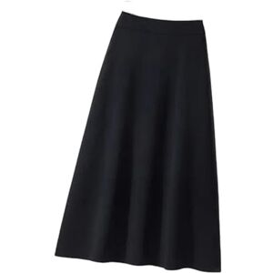 JEAMIS Satin Skirt Summer Thin White Skirt High Waist Mid-length Slim Casual A-line Skirt-black-l（52.5-60kg）