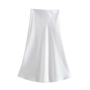 GerRit Skirt Sale Solid Satin Elastic Waist Women A-line Skirt Summer Female Slim-color 3-l