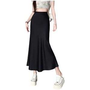 LXYUTY Satin Skirt Women's High Waist Mid-length Loose Casual Spring And Summer Skirt-c-s