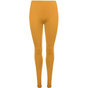 ELUM Womens Plus Size Stretchy Jersey Leggings Ladies Plain Elasticated Trousers Long Pants Viscose Full Length Legging Plus Size 8 to 26 Mustard