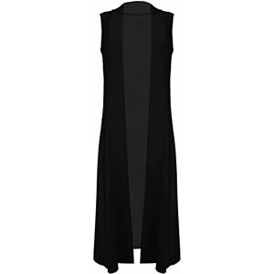 Style Stream&#174; New Women’s Sleeveless Maxi Cardigan Open Front Floaty Duster Jacket Coat Ladies Waterfall Cardigans Boyfriend Long Collared Top Size 8 to 26(Black,20-22)